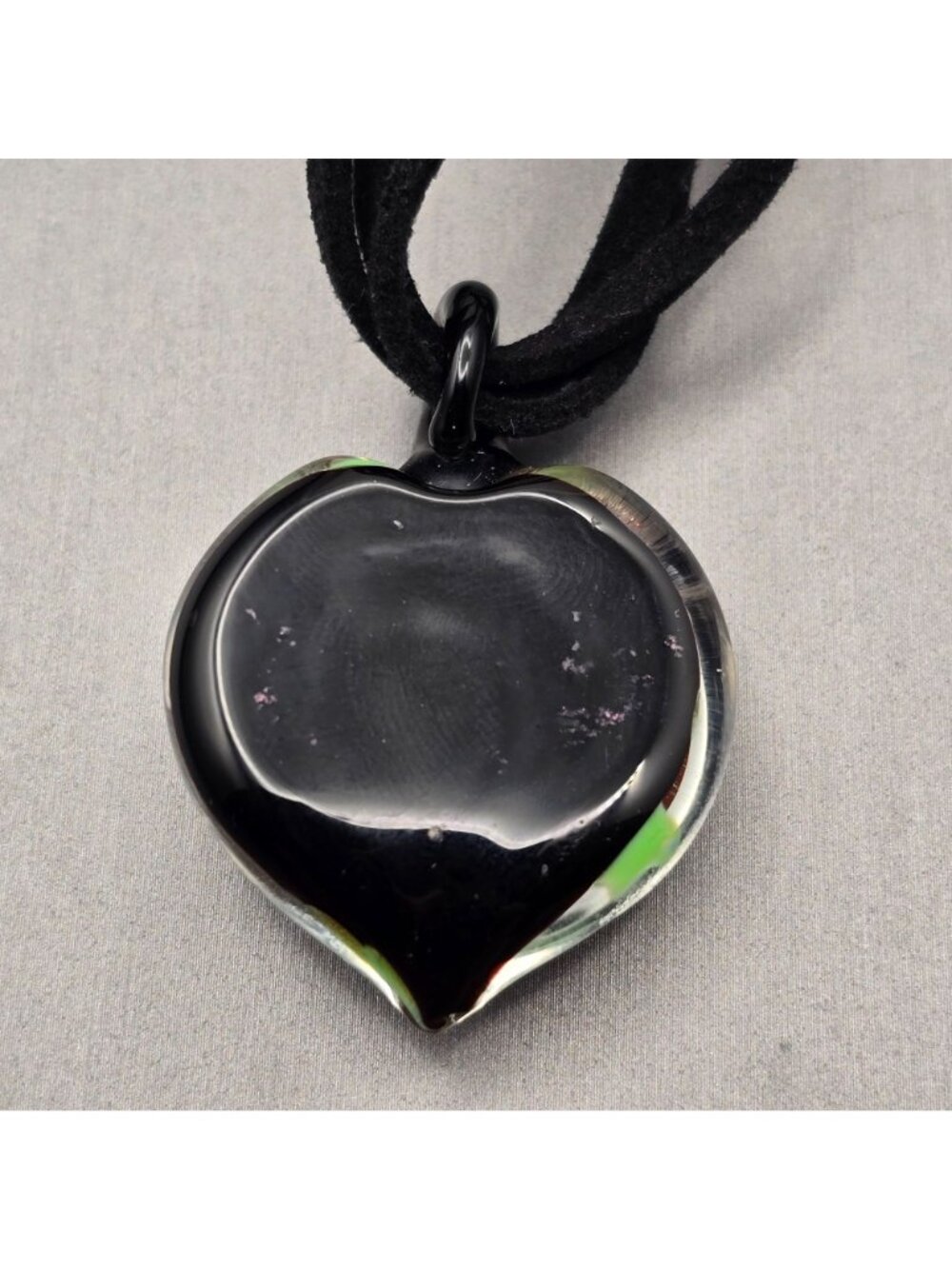 Sterling Silver Murano Glass Flower Pendant Velvet Necklace 16" Art Nouveau Styl - Picture 5 of 7